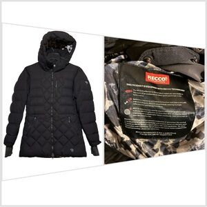 Mountain Hardwear Women’s Downhill Down Parka Jacket Coat Sz S Black W/ Recco